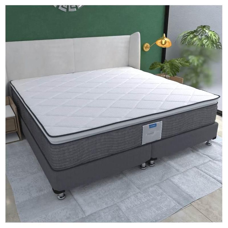 Colchón King Size Restonic Ortopédico Antibacterial Almohadas Y BOX