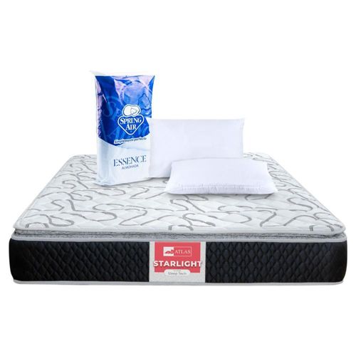Colchón Matrimonial Atlas Starlight más Pack con 2 Almohadas