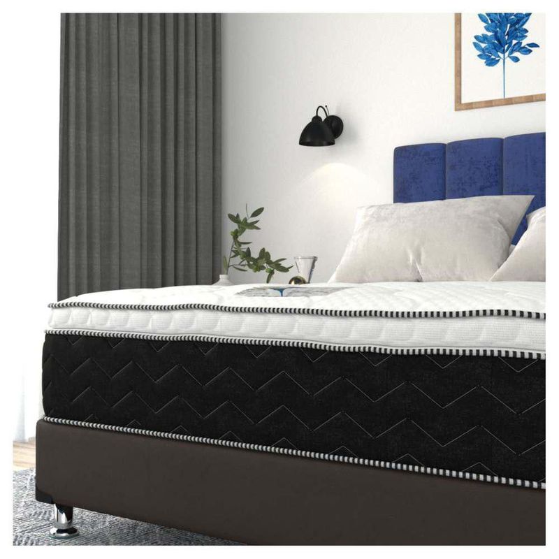 Colchon Queen Size Serta Antibacterial + Base Box Cama Oxford