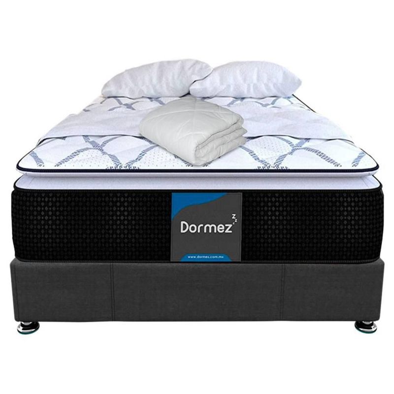 Colchón Hipoalergénico Matrimonial Dormez + Box + Almohadas yProtector