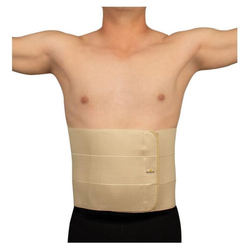 Faja Abdominal TriPanel Elástica Bandas Velcro Beige XG Benesta