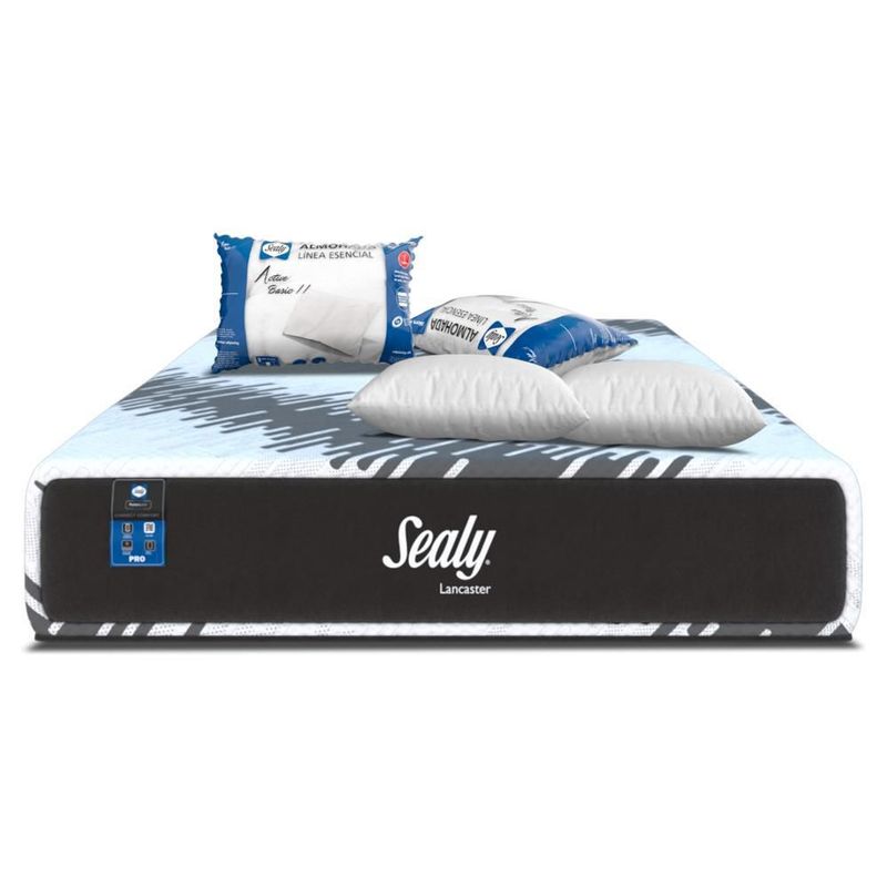 Colchón Sealy Matrimonial Memory Gel Foam + Almohadas Active