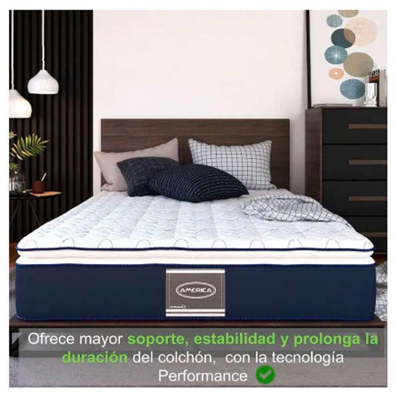 Colchón América Individual Ortopédico Con Box Reforzado y Almohadas