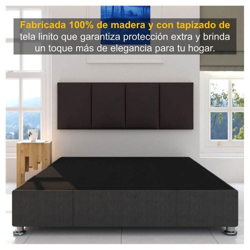 Base Box Tapiz Dormez Linato Grey Para Cama Individual