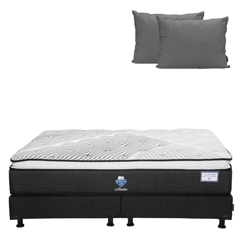 Colchón King Size Spring Air Alaska+ Box+ Almohada 2Pack CDZ