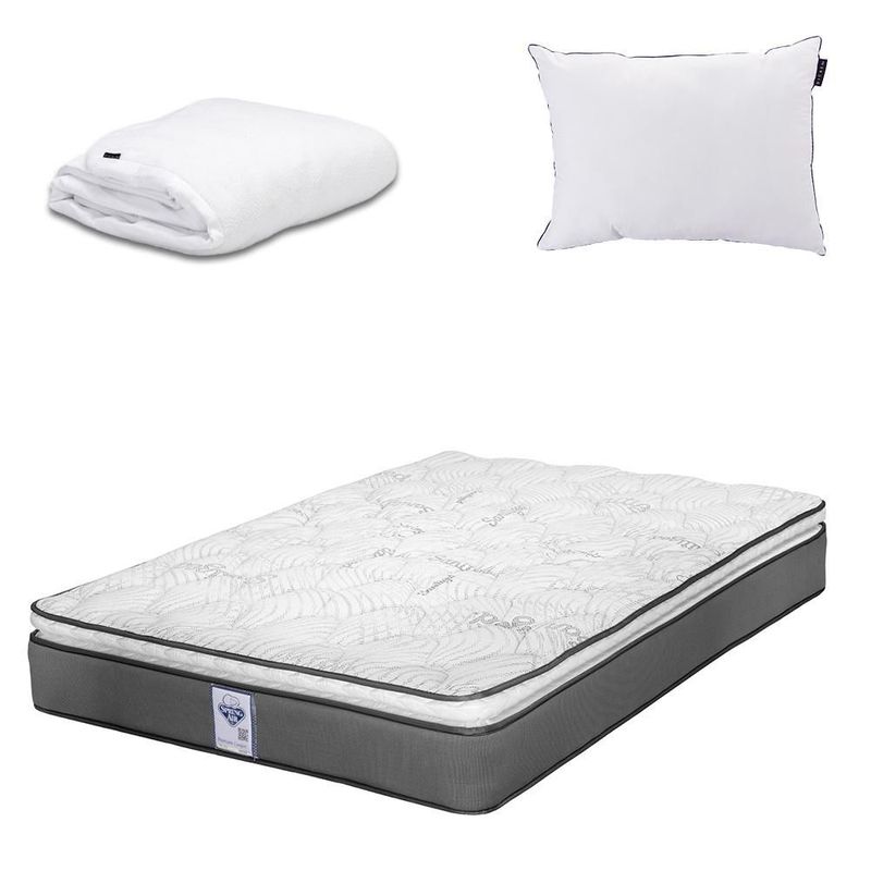 Colchón King Size Spring Air Prestige + Almohada One + Protector Cloud CZD