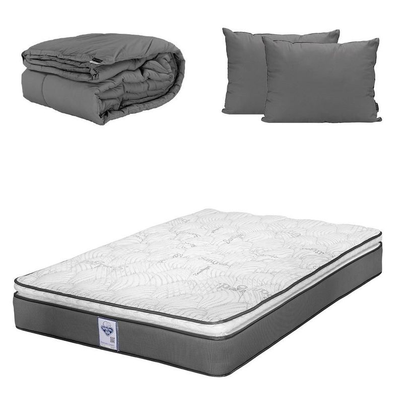 Colchón King SizeSpring Air Prestige + Almohada 2 Pack + Edredón Homy CZD