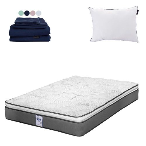 Colchón King Size Spring Air Prestige + Almohada One + Sábanas Softy CZD