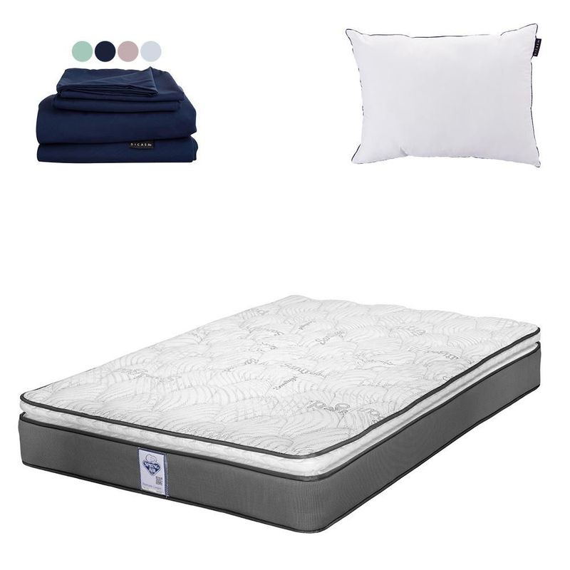 Colchón King Size Spring Air Prestige + Almohada One + Sábanas Softy CZD