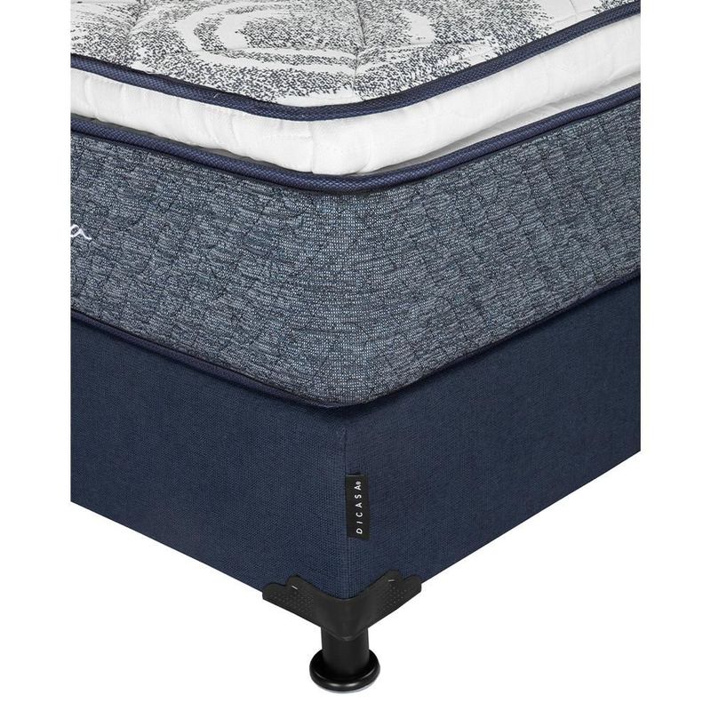 Colchón Queen Size Ghana Azul+ Box+ Protector Cloud+ Sabanas Softy CDZ