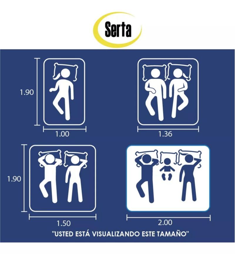 Colchón King Size Ortopédico Serta Person + 2 Almohadas Clasica