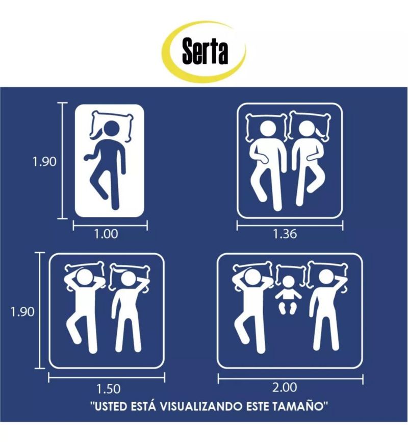 Colchón Individual Ortopédico Serta Person + 2 Almohadas Clasica