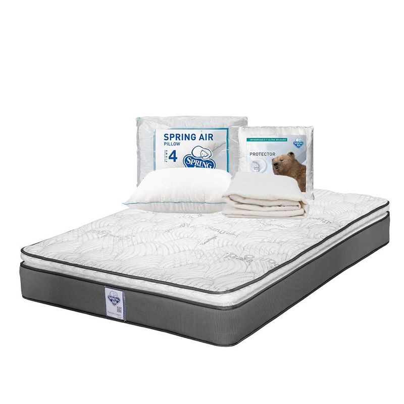 Colchón Matrimonial Spring Air Prestige + Almohada + Protector TRY