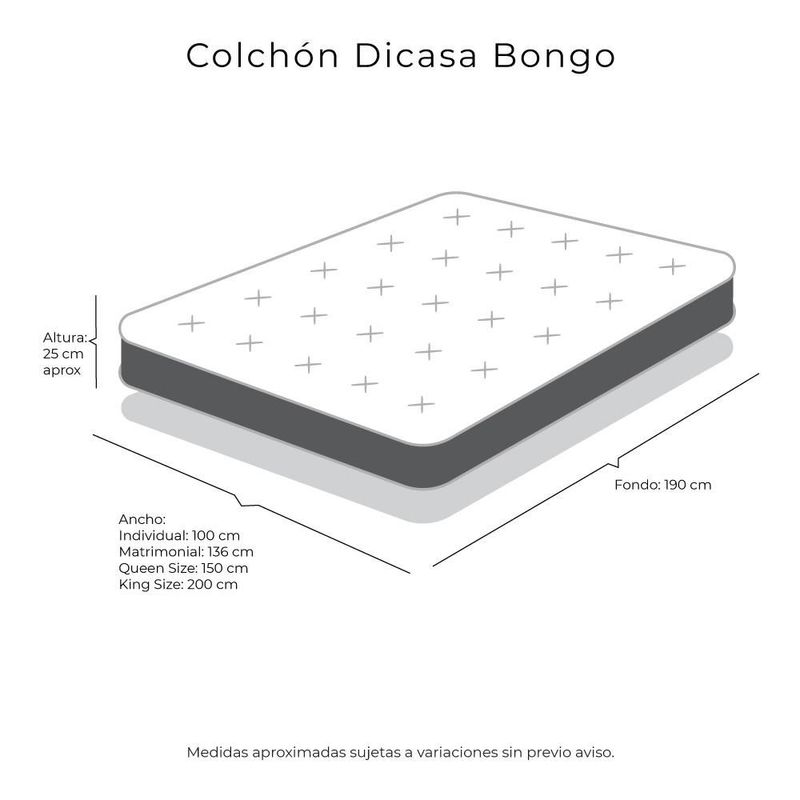 Colchón Matrimonial Restonic Bongo + Sábanas Royal RGH