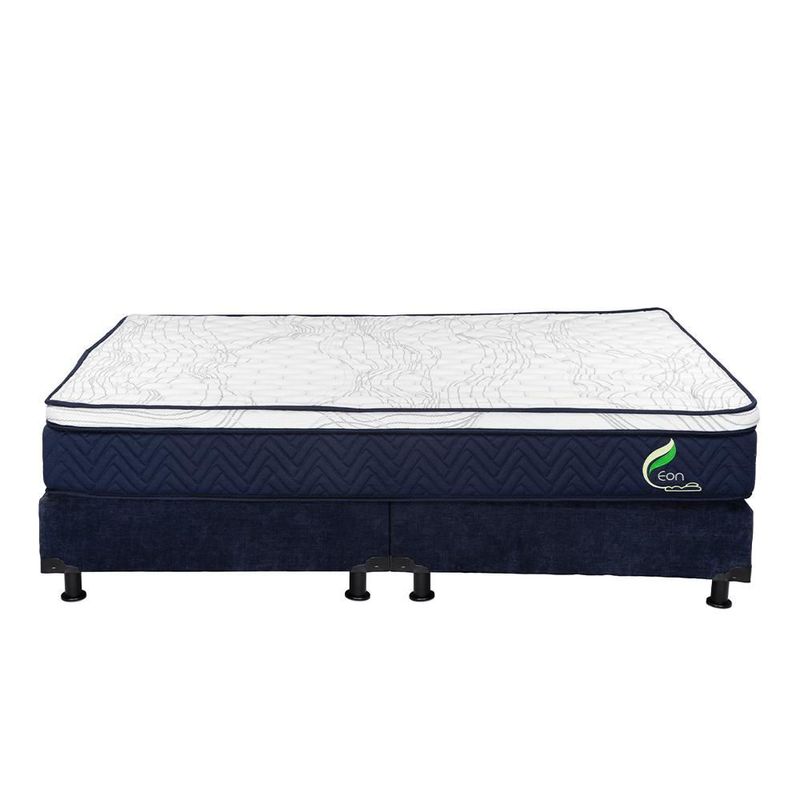 Colchón King Size Restonic Trinity Eon Azul+ Box+ Sabanas Basic TRY