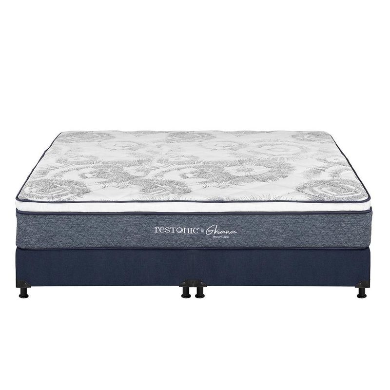 Colchón King Size Ghana Azul+ Box+ Almohada+ Protector+ Sabanas TRY