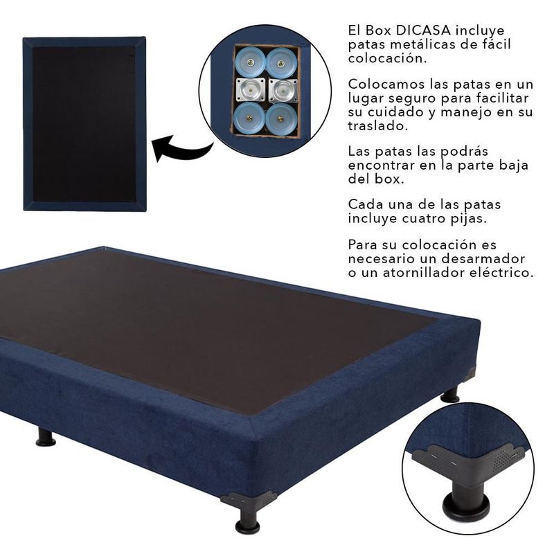 Colchon King Size Spring Air Minesota + Box Dicasa + Almohada  2 Pack CZD