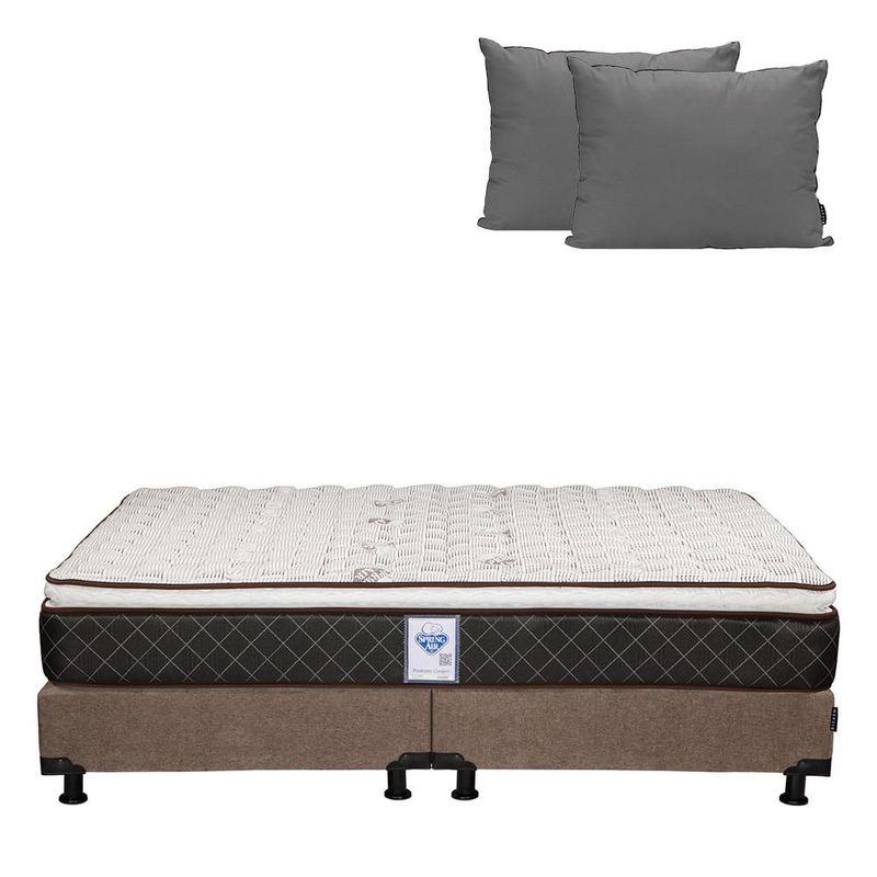 Colchon King Size Spring Air Minesota + Box Dicasa + Almohada  2 Pack CZD