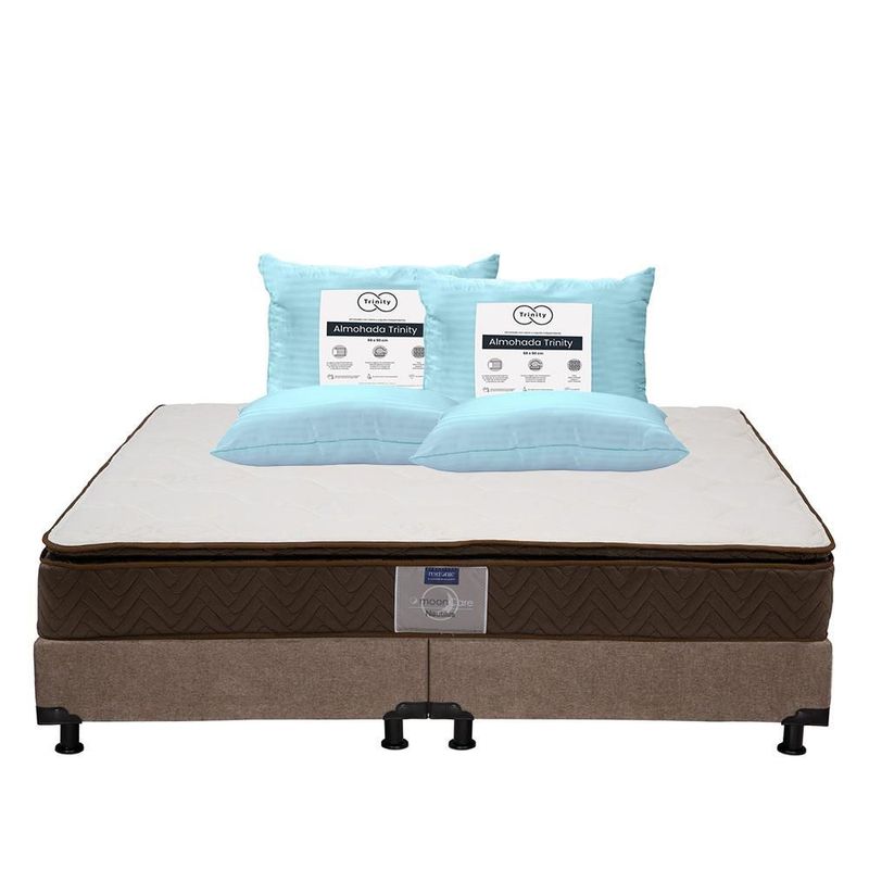 Colchón King Size Restonic Nautilus + Box + 2 Almohadas Trinity TRY
