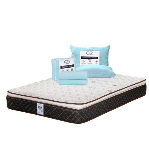Colchón King Size Minesota Café+ Almohada Trinity+ Sabanas Trinity TRY