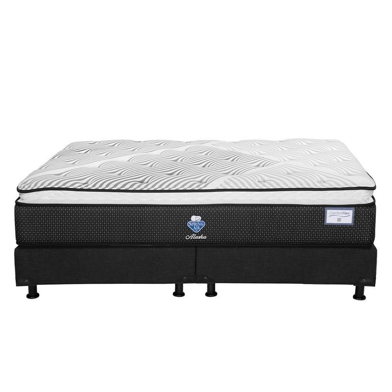 Colchón King Size Spring Air Alaska + Box + Ropa de Cama Trinity TRY