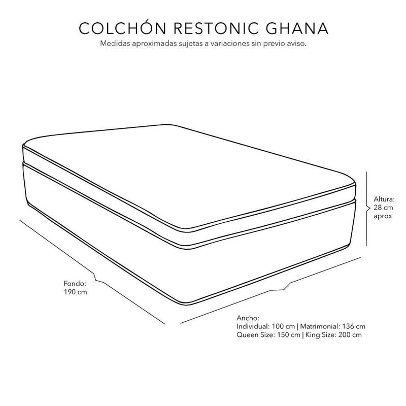 Colchón Individual Ghana Blanco+ Almohada 2Pack+ Protector Cloud CDZ