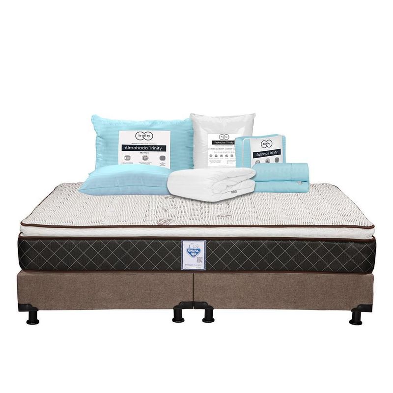 Colchón King Size Minesota+ Box+ Almohada+ Protector+ Sabanas TRY