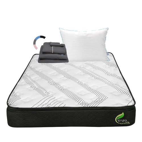 Colchón King Size Restonic Enzo Negro+ Almohada Royal+ Sabanas Royal RGH