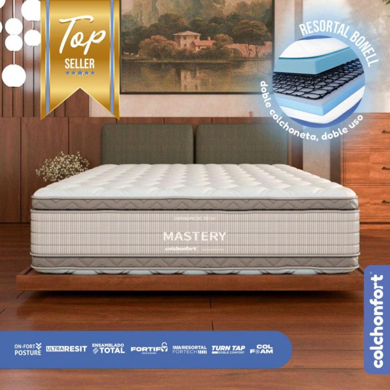 Colchón Colchonfort Mastery Gris Matrimonial Ortopédico con Doble Confort Estructural 33 cm
