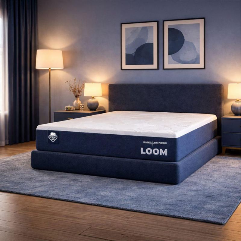 Colchón En Caja Spring Air Matrimonial Loom Firmeza Media Memory Foam Sleep Fitness