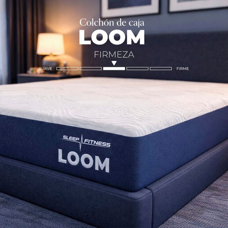 Colchón En Caja Spring Air Matrimonial Loom Firmeza Media Memory Foam Sleep Fitness