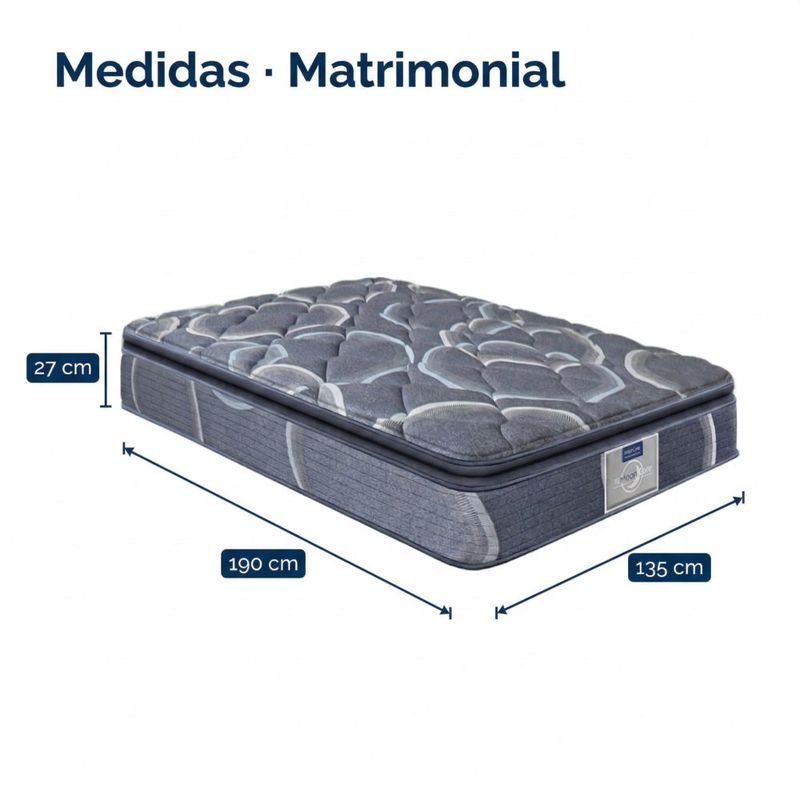 Colchón Matrimonial Restonic Ultra Confort Ortopédico con 2 Almohadas Hipoalergénicas Standar