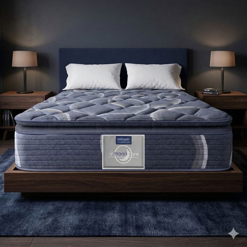 Colchón Matrimonial Restonic Ultra Confort Ortopédico con 2 Almohadas Hipoalergénicas Standar