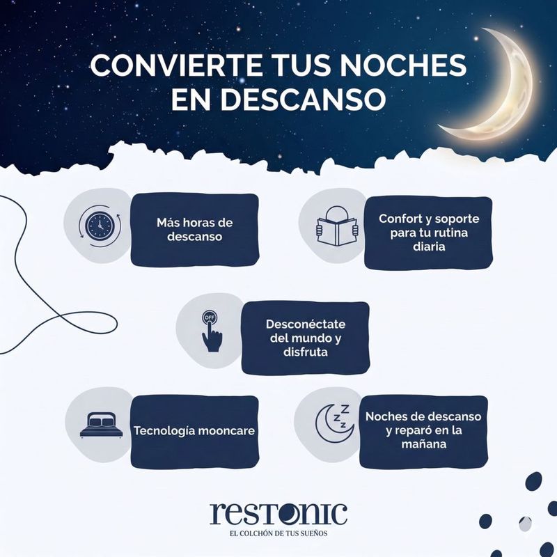 Colchón Matrimonial Restonic Ultra Confort Ortopédico con 2 Almohadas Hipoalergénicas Standar