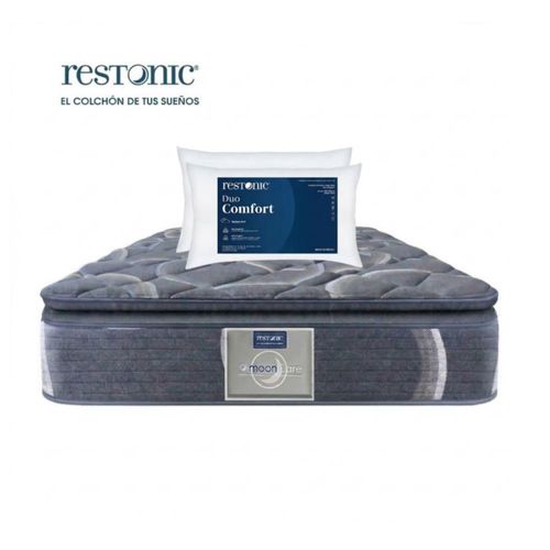 Colchón Matrimonial Restonic Ultra Confort Ortopédico con 2 Almohadas Hipoalergénicas Standar