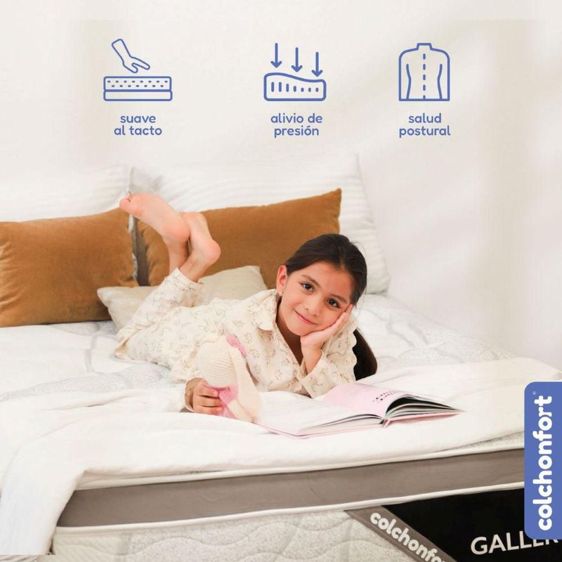 Colchón Colchonfort Gallery Color Blanco King Size Ortopédico Foam Confort 40 cm