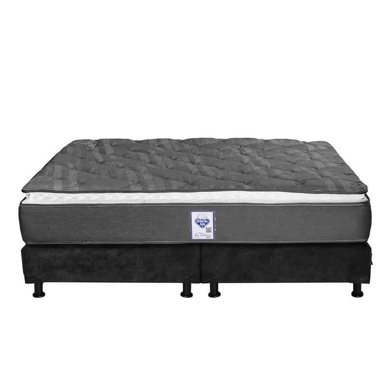 Colchón King Size Sping Air Aries + Box Gris Carbón RGH