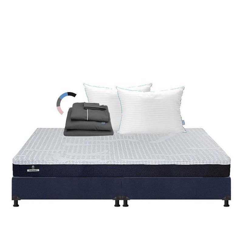 Colchon King Size Spring Air Therapy+ Box+ Almohada Royal Twin+ Sabanas Royal RGH