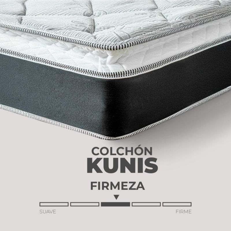 Colchón Con Box Individual Spring Air Kunis + Almohadas Peach Feel + Protector + Sabanas Blancas