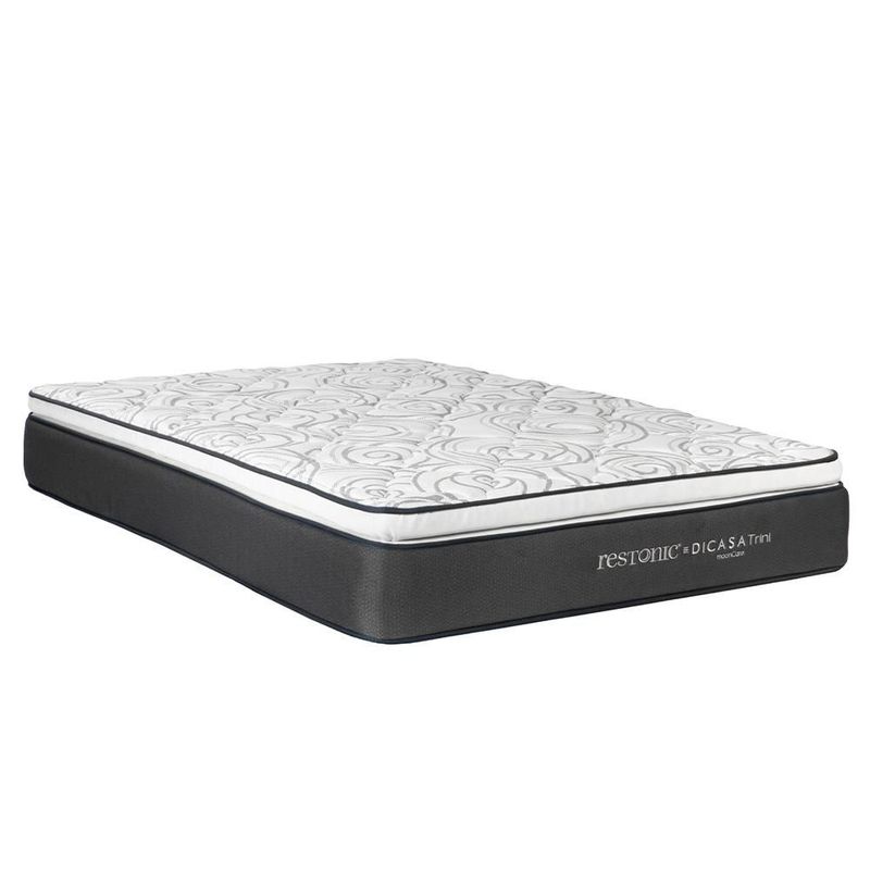 Colchon King Size Restonic Trini Negro+ Almohada 2Pack+ Protector Cloud+ Sabanas Softy CDZ