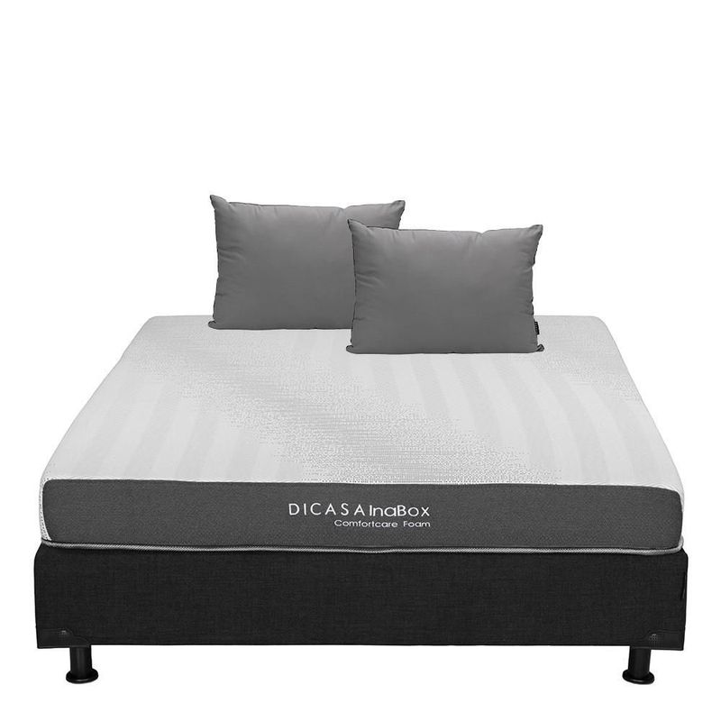 Colchon Matrimonial Restonic DicasaInaBox Negro+ Box+ Almohada 2Pack RGH