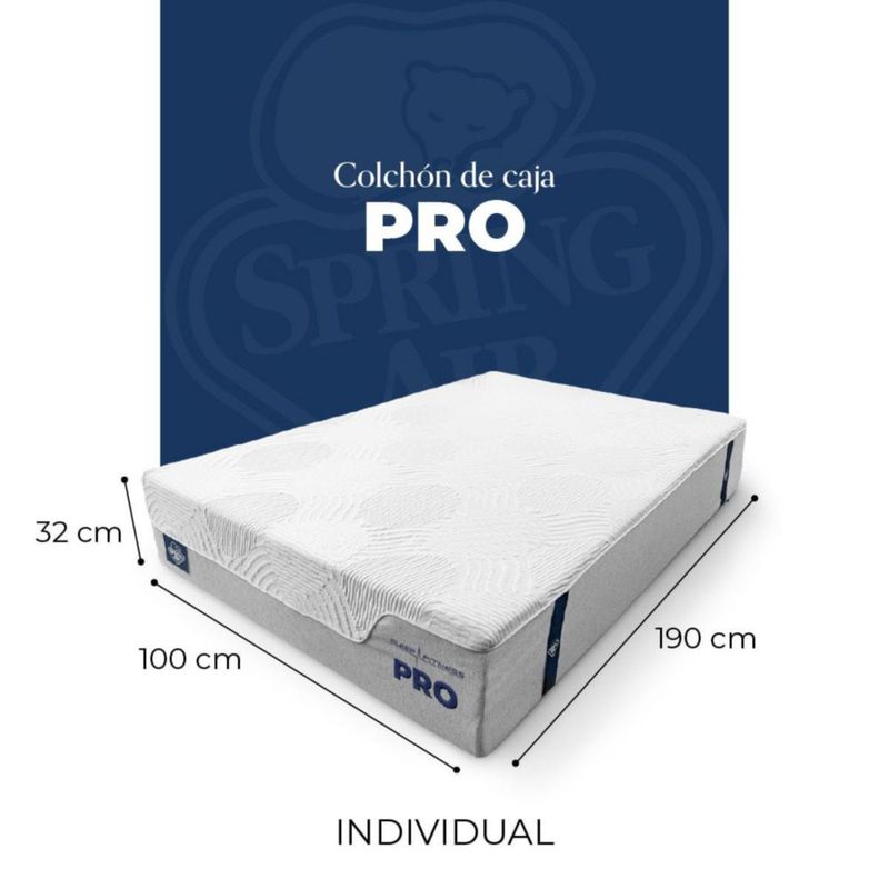 Colchón Individual Pro Spring Air Tecnología Hyper Luxe Sleep Fitness