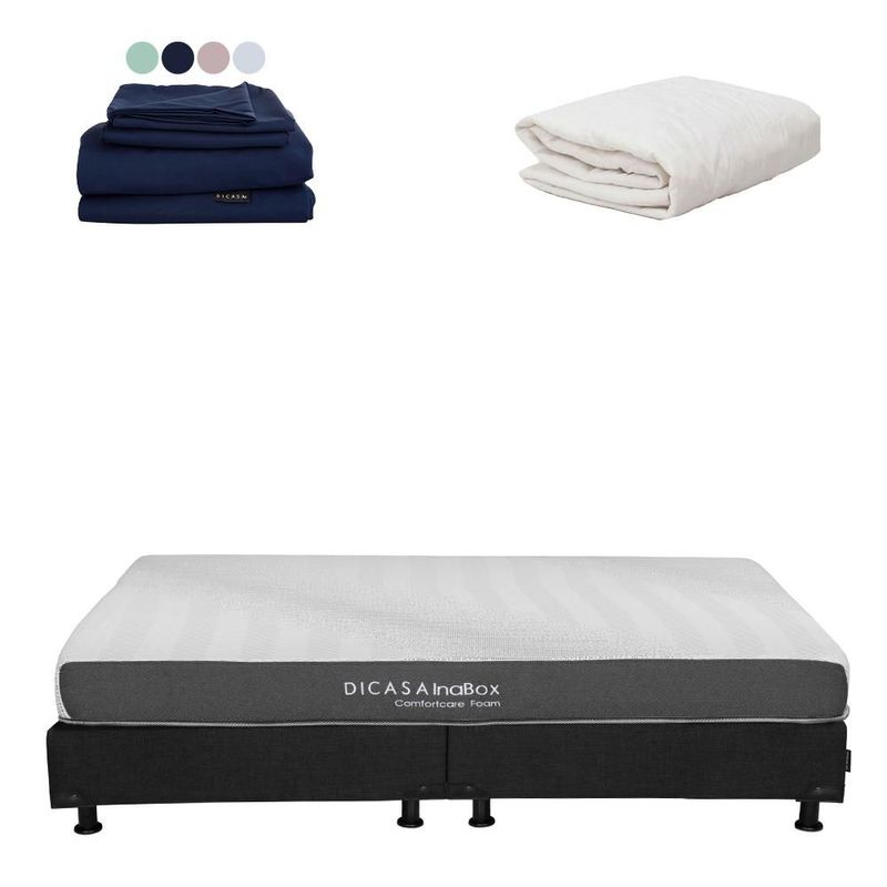 Colchon King Size Restonic DicasaInaBox Negro+ Box+ Protector Ultra+ Sabanas Softy RGH