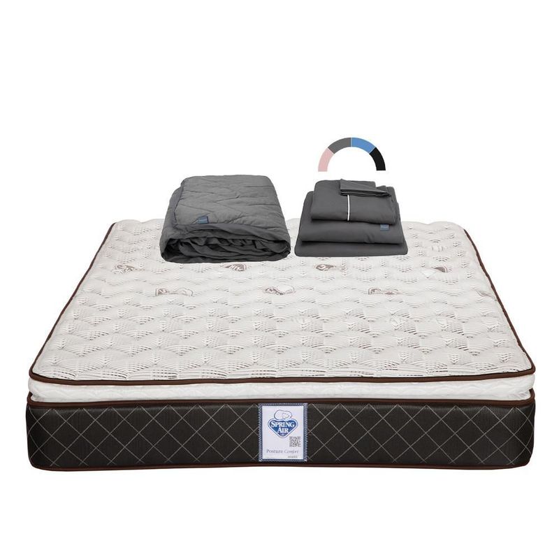 Colchón King Size Spring Air Minesota Café+ Protector Lux+ Sabanas Royal RGH