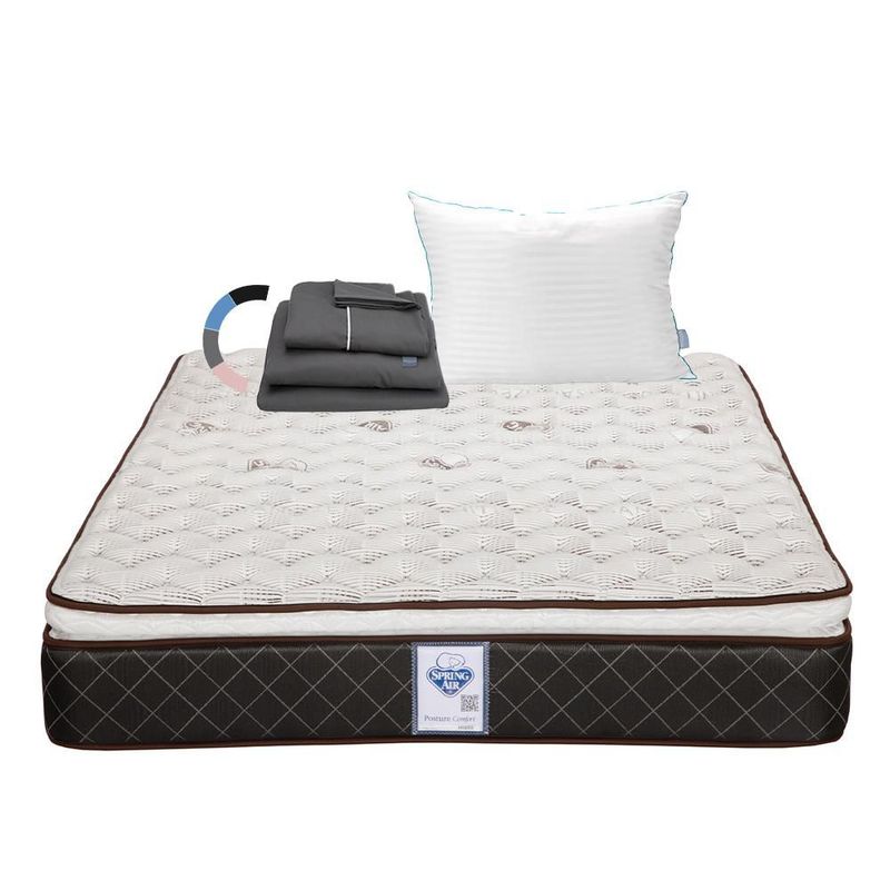 Colchón King Size Spring Air Minesota Café+ Almohada Royal+ Sabanas Royal RGH