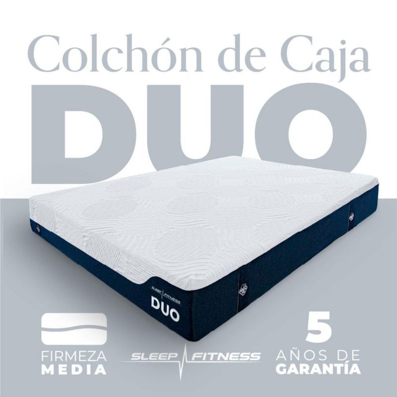 Colchón Individual Duo Spring Air Tecnología Hybrid Tech Sleep Fitness
