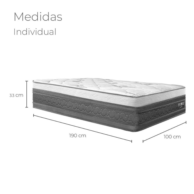Colchón Individual Restonic Confort Anti Micro Despertares con 2 Almohadas Hipoalergénicas Tamaño Standar y Juego de Sabanas