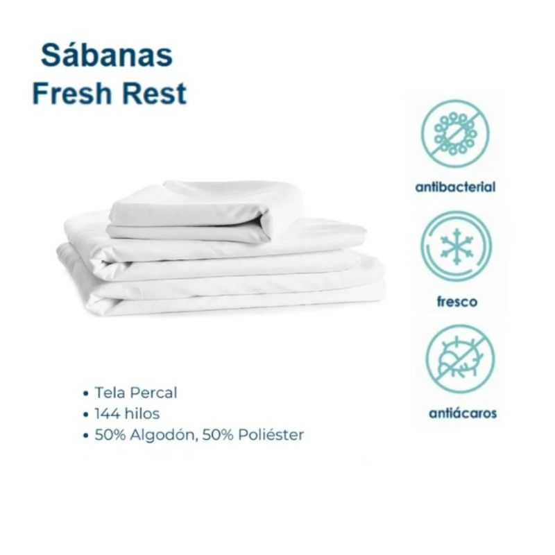 Colchón Individual Restonic Confort Anti Micro Despertares con 2 Almohadas Hipoalergénicas Tamaño Standar y Juego de Sabanas