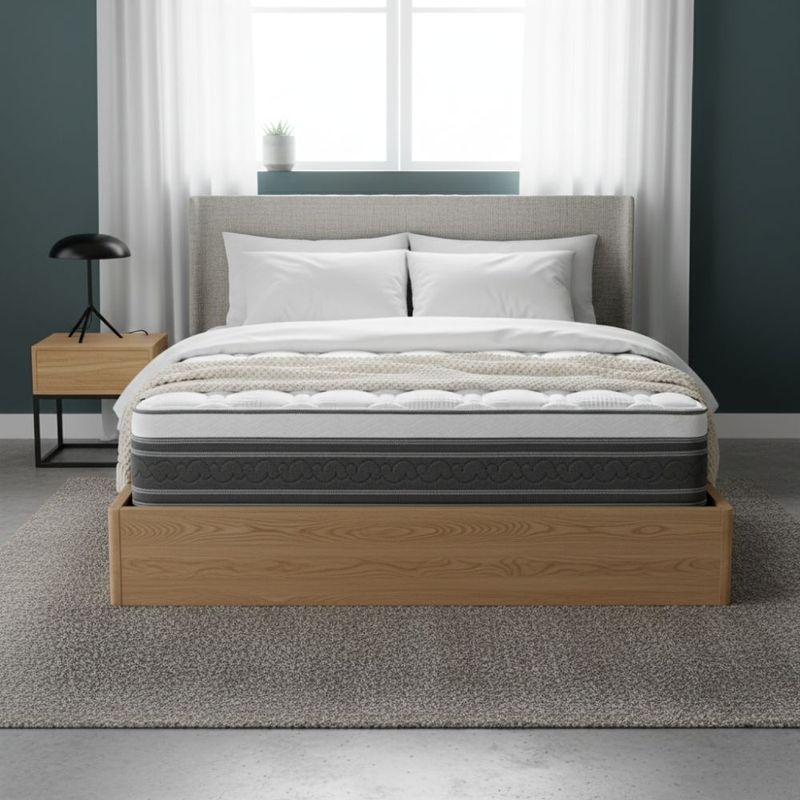 Colchón Individual Restonic Confort Anti Micro Despertares con 2 Almohadas Hipoalergénicas Tamaño Standar y Juego de Sabanas