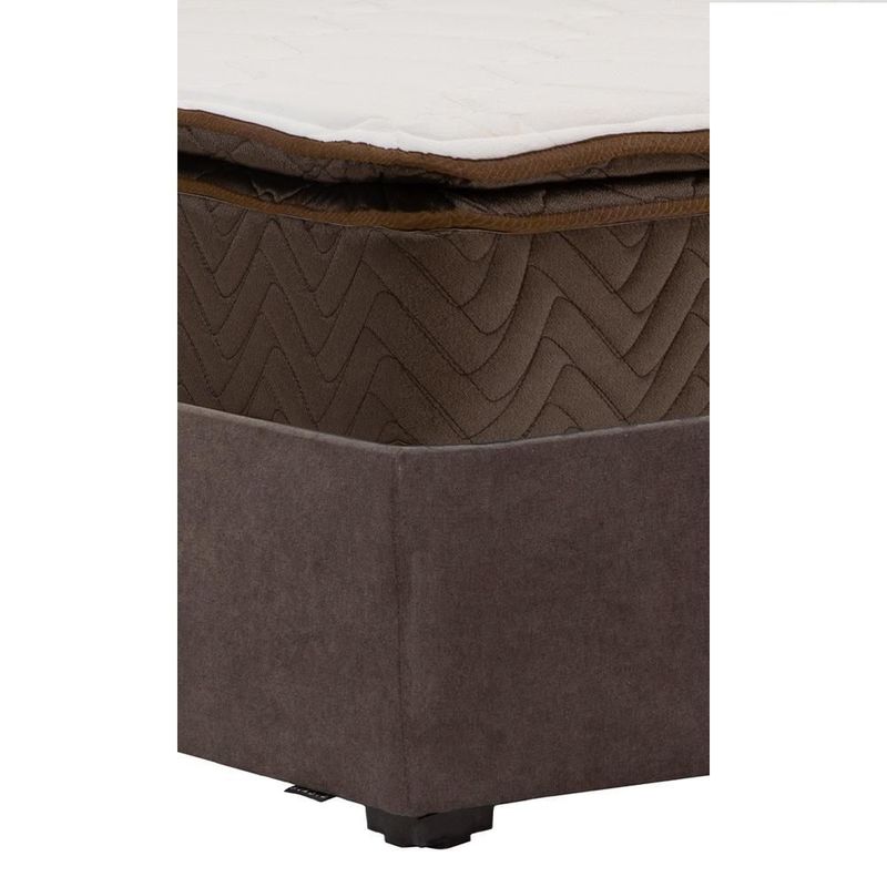 Colchon King Size Restonic Nautilus Cafe+ Base Cama+ Almohada 2Pack+ Protector Cloud+ Sabanas Softy+ Edredon Homy CDZ